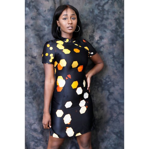 Christmas Tree Lights Qipao/Cheongsam Style Dress - Picture 3 of 14